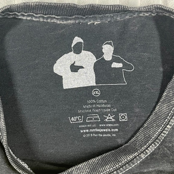 Run The Jewels Acid Wash Short Sleeve Graphic Shirt Men's 2XL Punk Rock Grunge - Picture 2 of 8